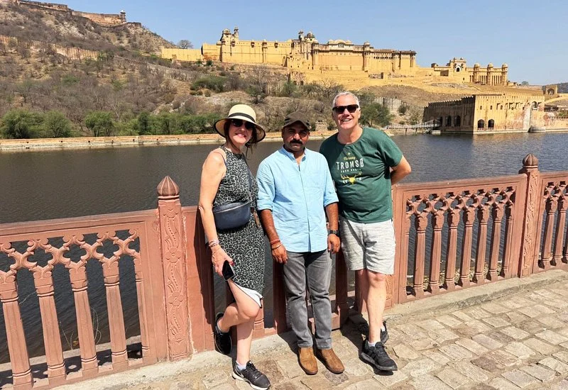 Majestic hill fort battlements overlooking panoramic city views in North India (Image 257)