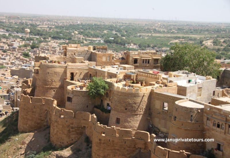 Golden sandstone architecture of Jaisalmer city in the heart of the Thar Desert