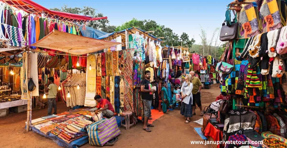 Bustling street shopping and handicraft stalls in Delhi traditional bazaars